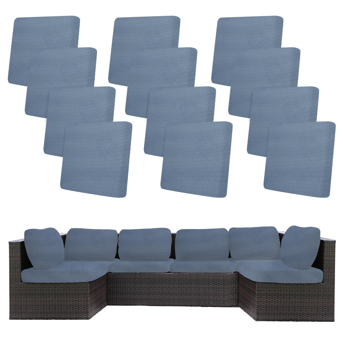 BIETYONE outdoor cushion cover in West Lake Blue front view
