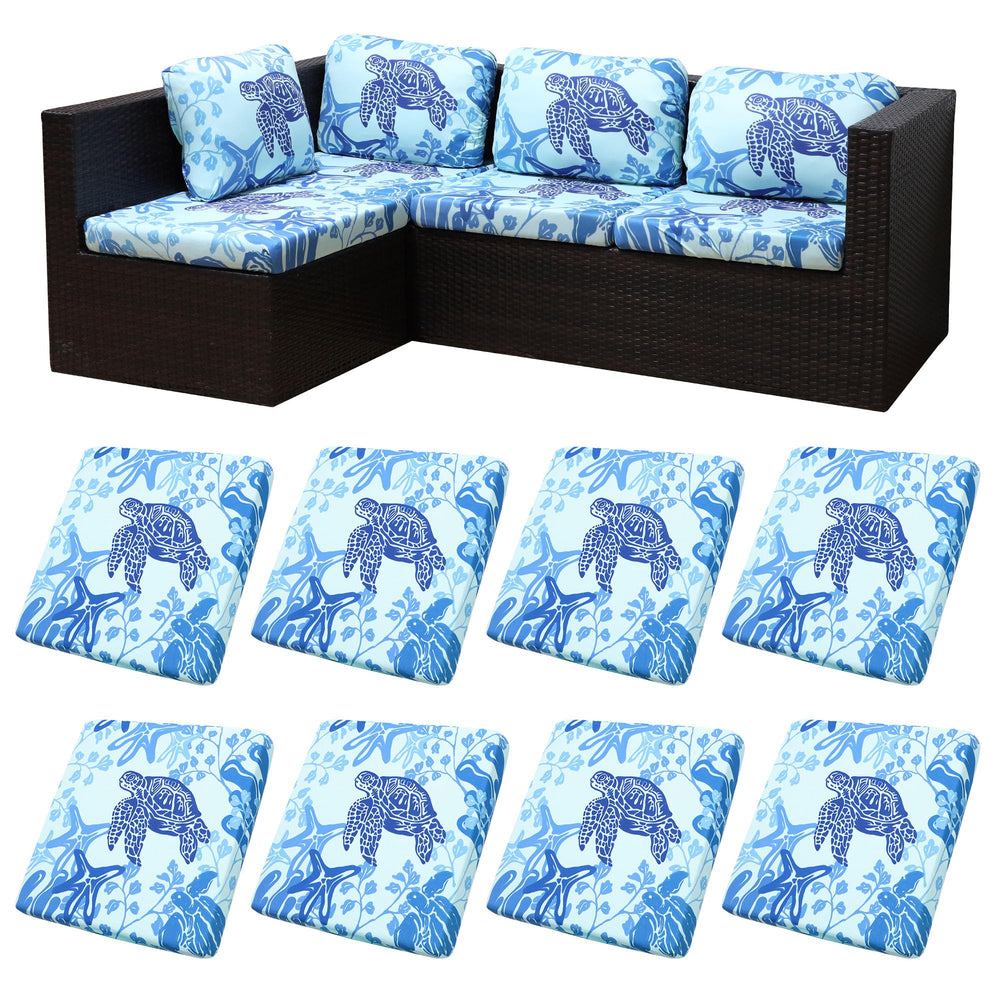 BIETYONE outdoor cushion cover pack of 8, Sea Turtle design
