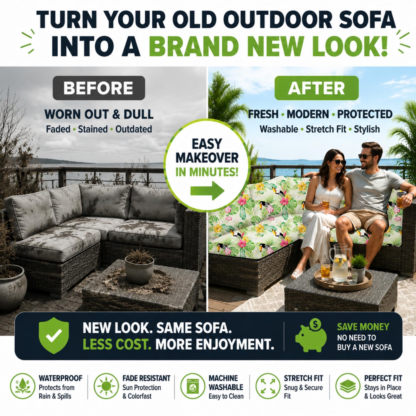BIETYONE Outdoor Cushion Cover Pelican side view