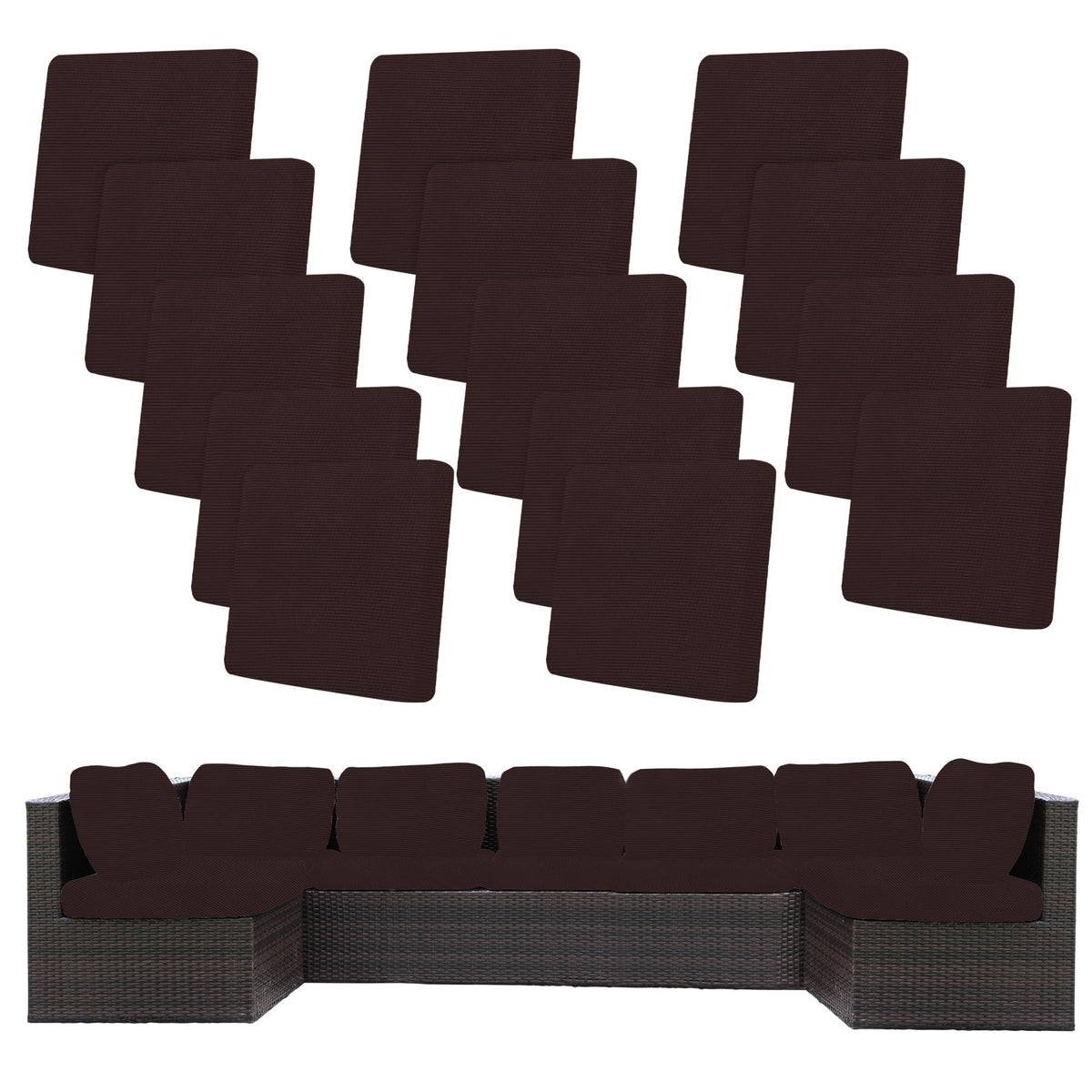 BIETYONE outdoor cushion cover set in Jacquard Check Coffee