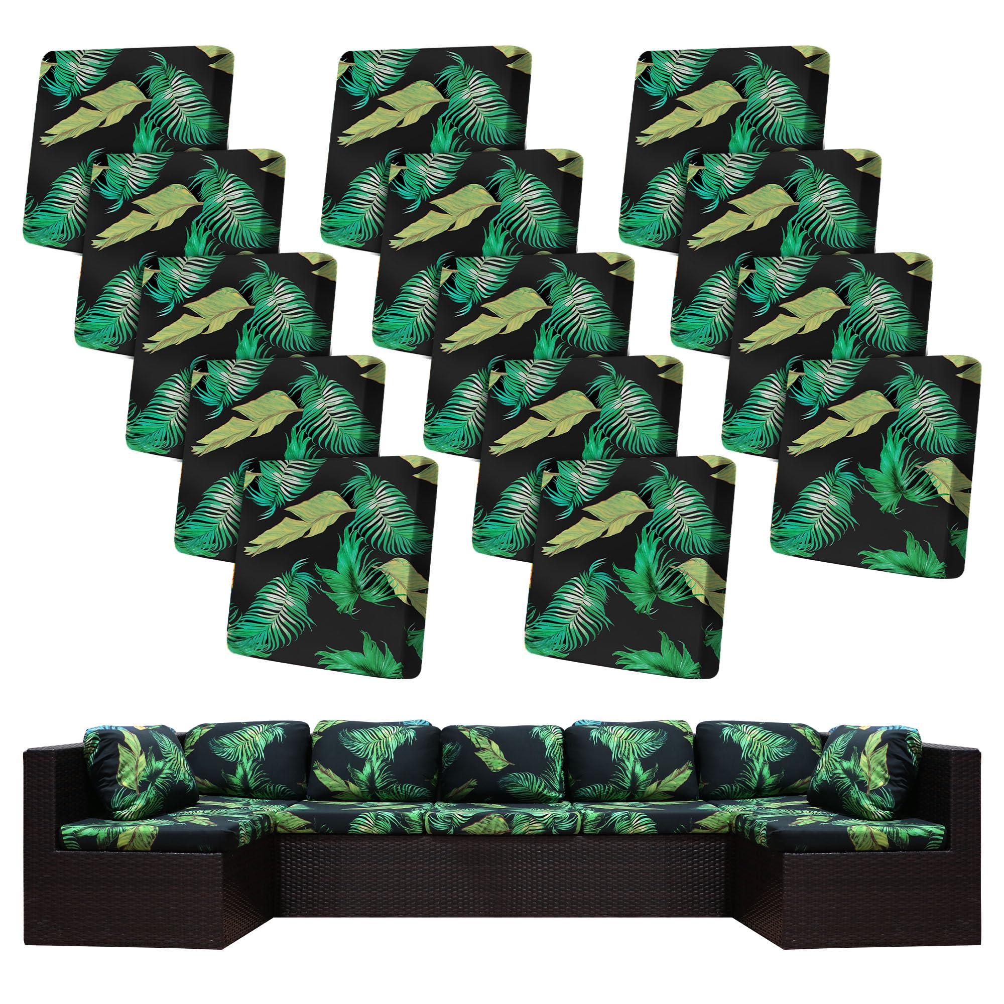 BIETYONE Outdoor Cushion Covers 14PCS in Summer colour front view