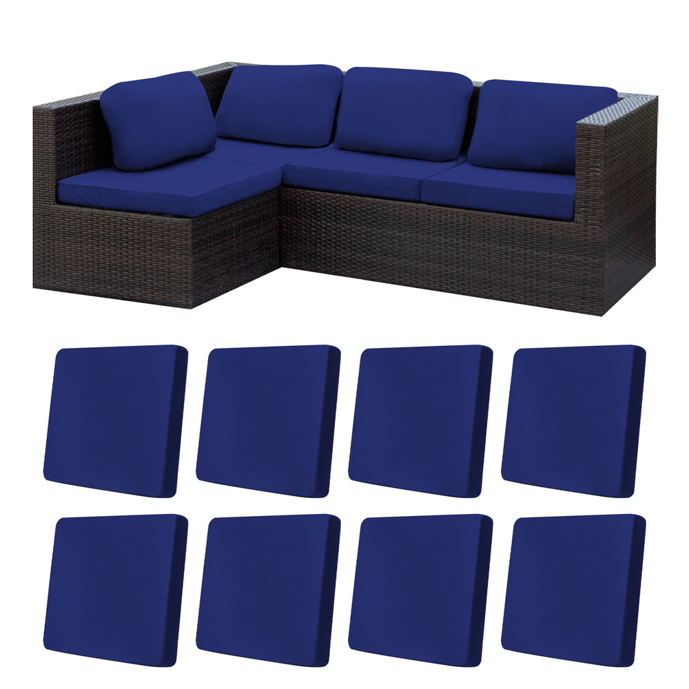 BIETYONE Outdoor Cushion Covers 8 Pcs, Lake Blue front view