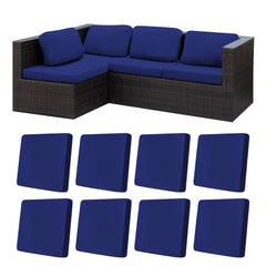 BIETYONE Outdoor Cushion Covers 8 Pcs, Lake Blue front view