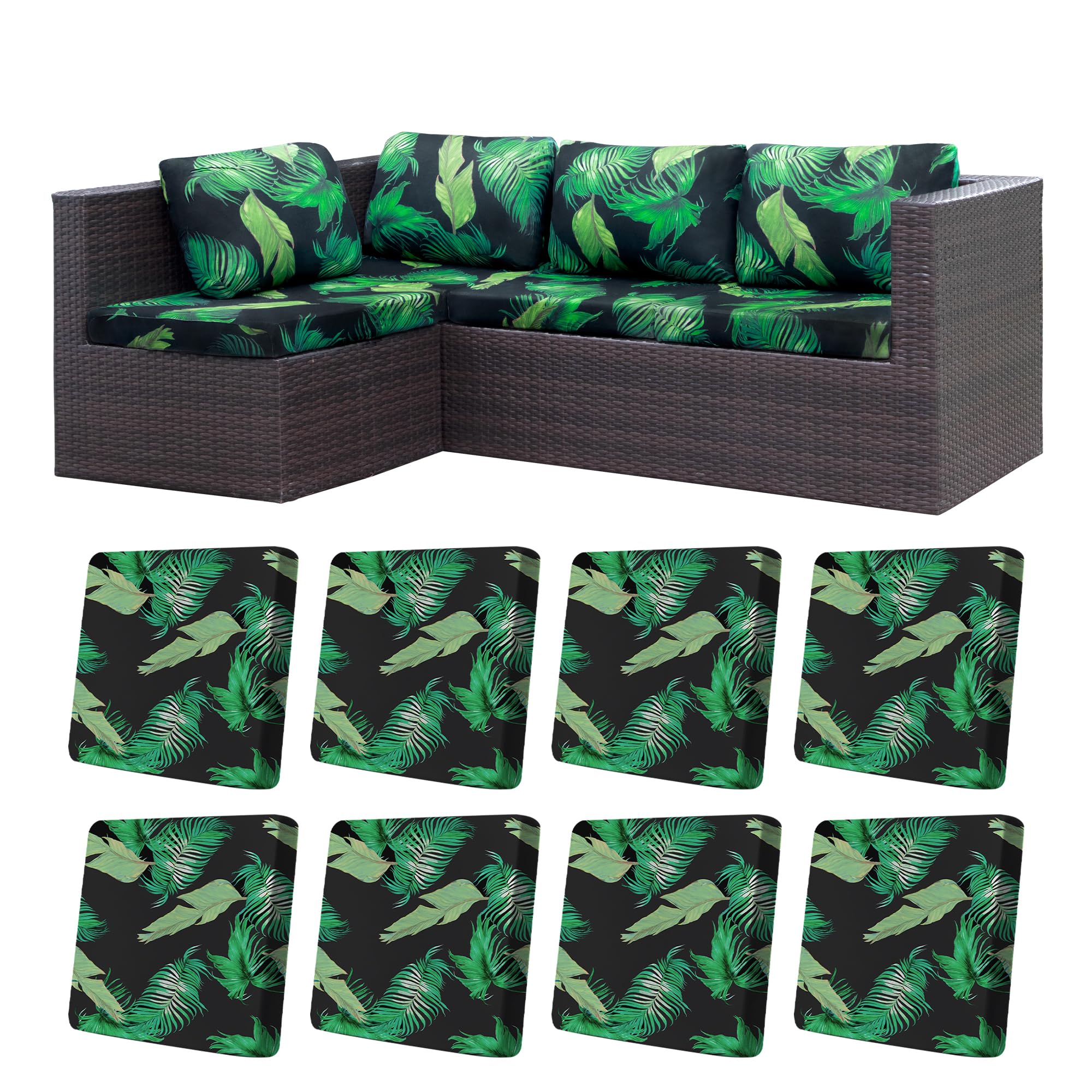 BIETYONE Outdoor Cushion Covers, 8 pcs, Summer design