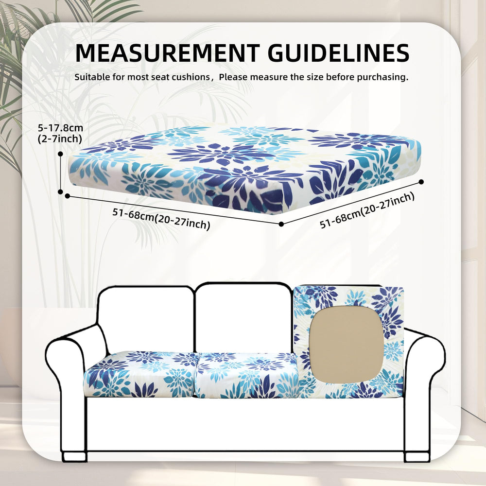 BIETYONE Outdoor Cushion Covers 8PCS Blue Flower side view