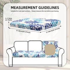 BIETYONE Outdoor Cushion Covers 8PCS Blue Flower side view