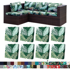 BIETYONE Outdoor Cushion Covers 8PCS Green Forest front view