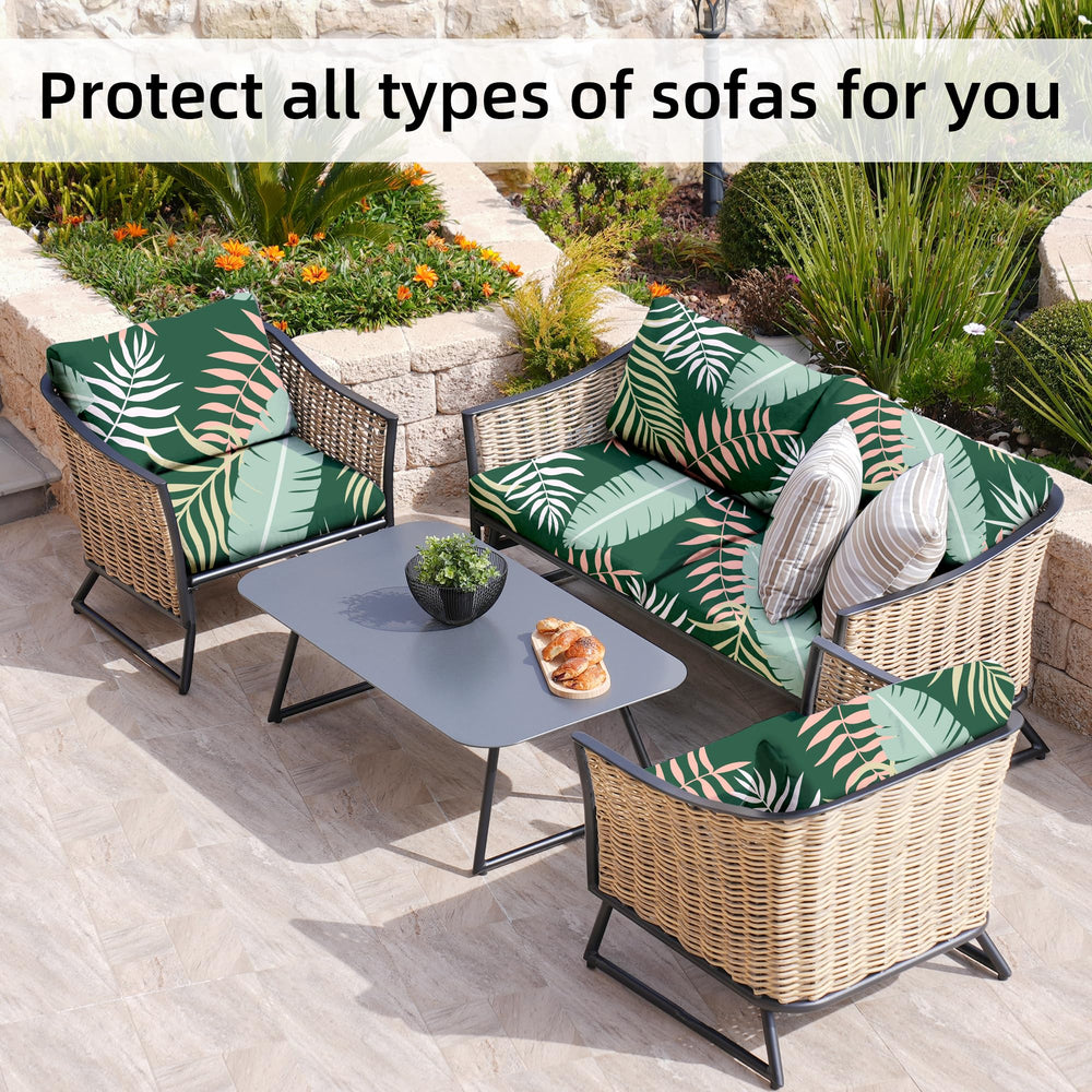 BIETYONE Outdoor Cushion Covers 8PCS Green Forest lifestyle setting