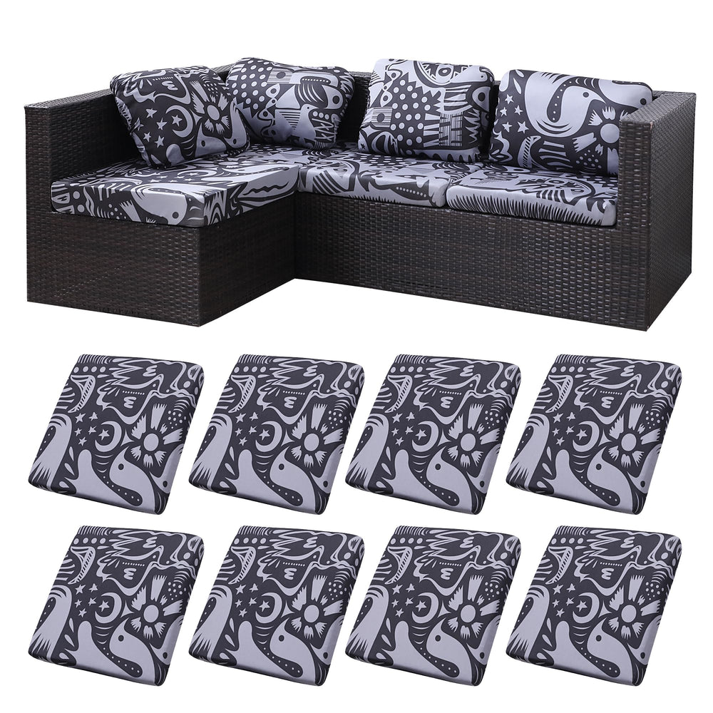 BIETYONE Outdoor Cushion Covers 8PCS Grey Pigeon front view