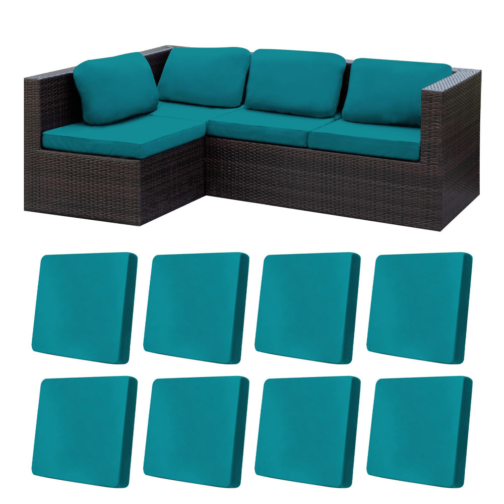 BIETYONE Outdoor Cushion Covers 8PCS in Peacock Blue, front view