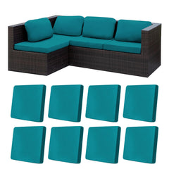 BIETYONE Outdoor Cushion Covers 8PCS in Peacock Blue, front view