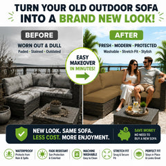 BIETYONE Outdoor Cushion Covers displayed on a patio sofa