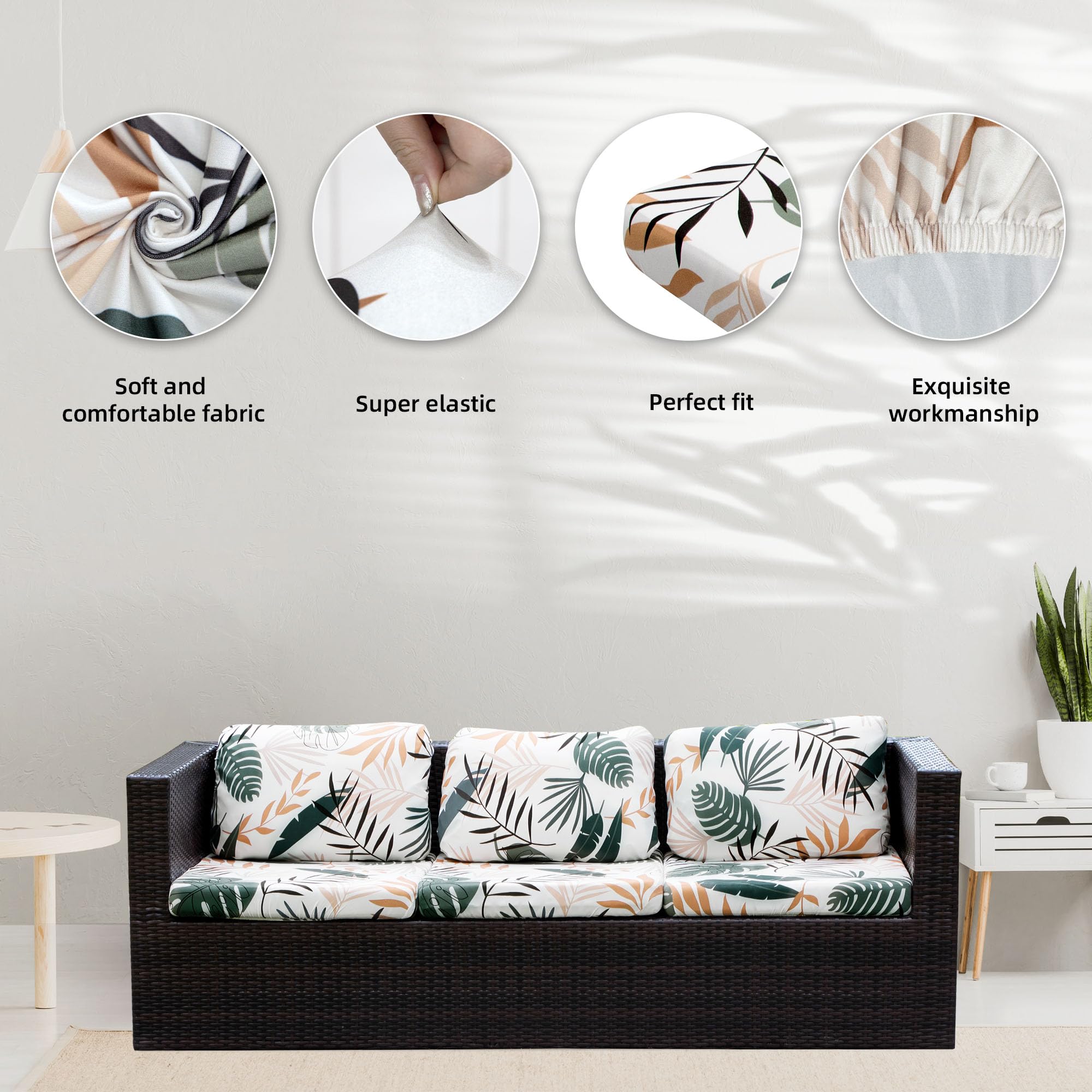 BIETYONE Outdoor Cushion Covers displayed on patio sofa