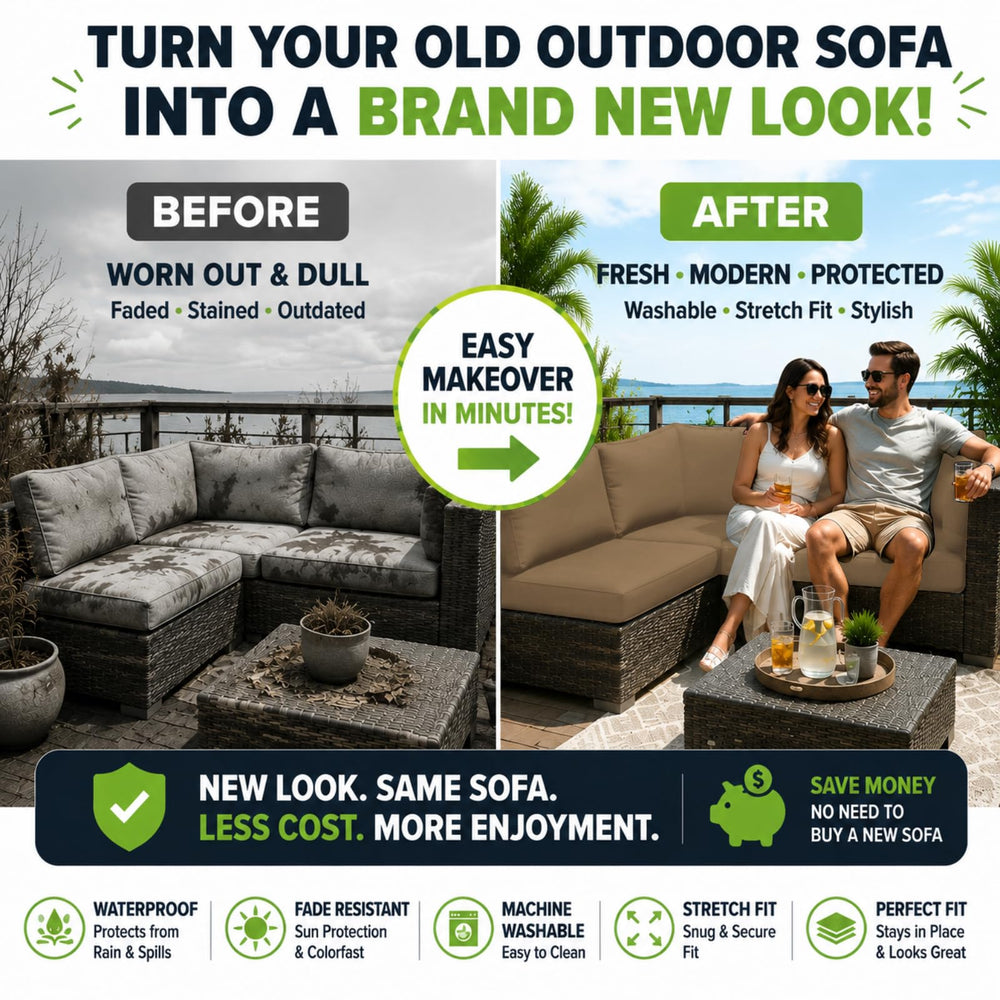 BIETYONE Outdoor Cushion Covers Displayed with Patterns