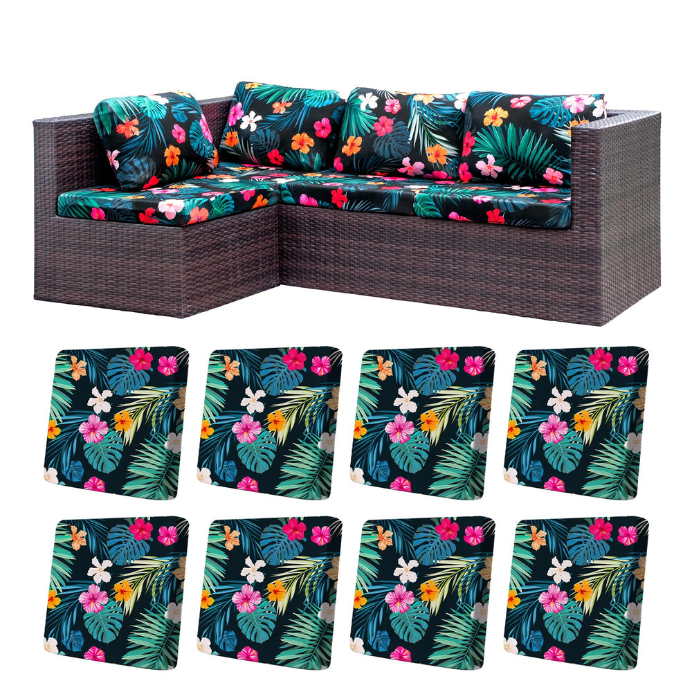 BIETYONE Outdoor Cushion Covers - Flowered Leaves design