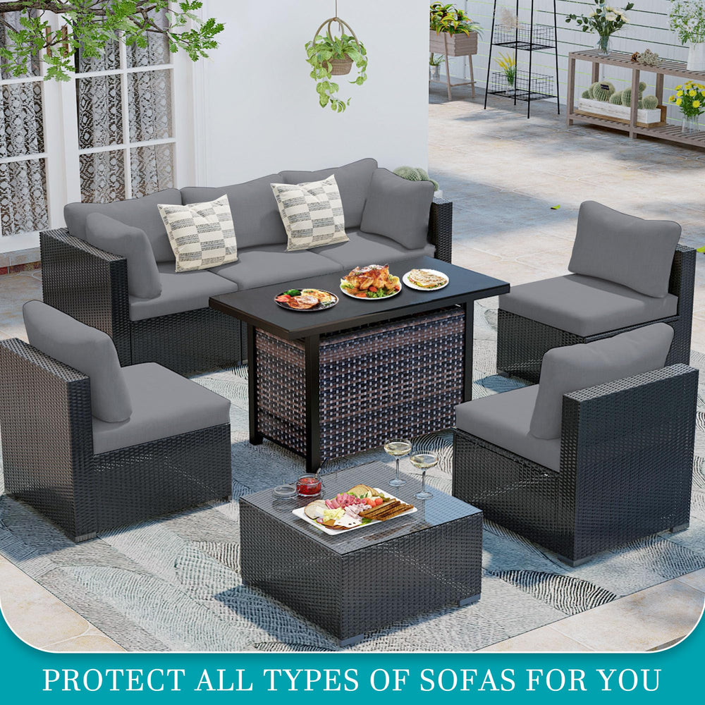 BIETYONE Outdoor Cushion Covers grey in outdoor setting