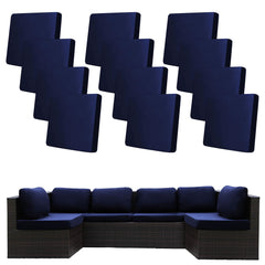 BIETYONE Outdoor Cushion Covers Navy Blue set of 12
