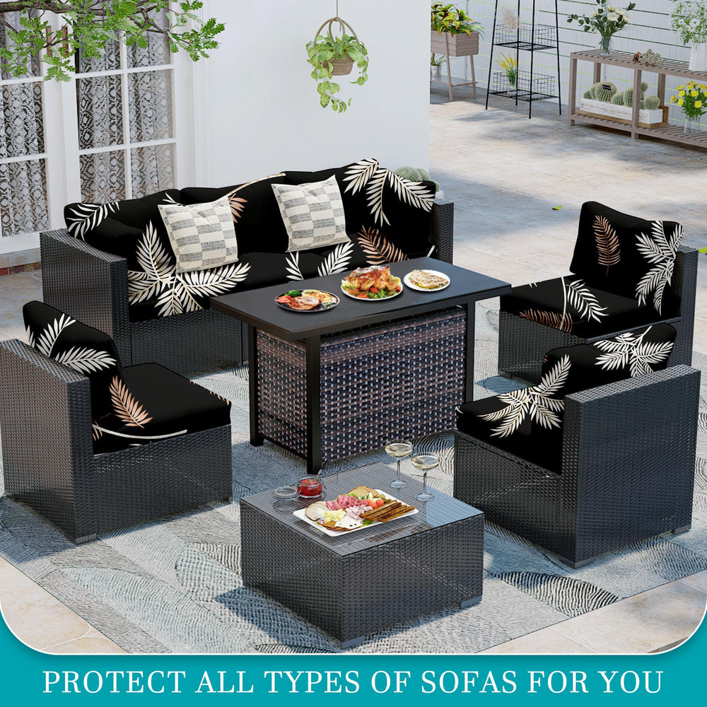 BIETYONE Outdoor Cushion Covers on patio furniture