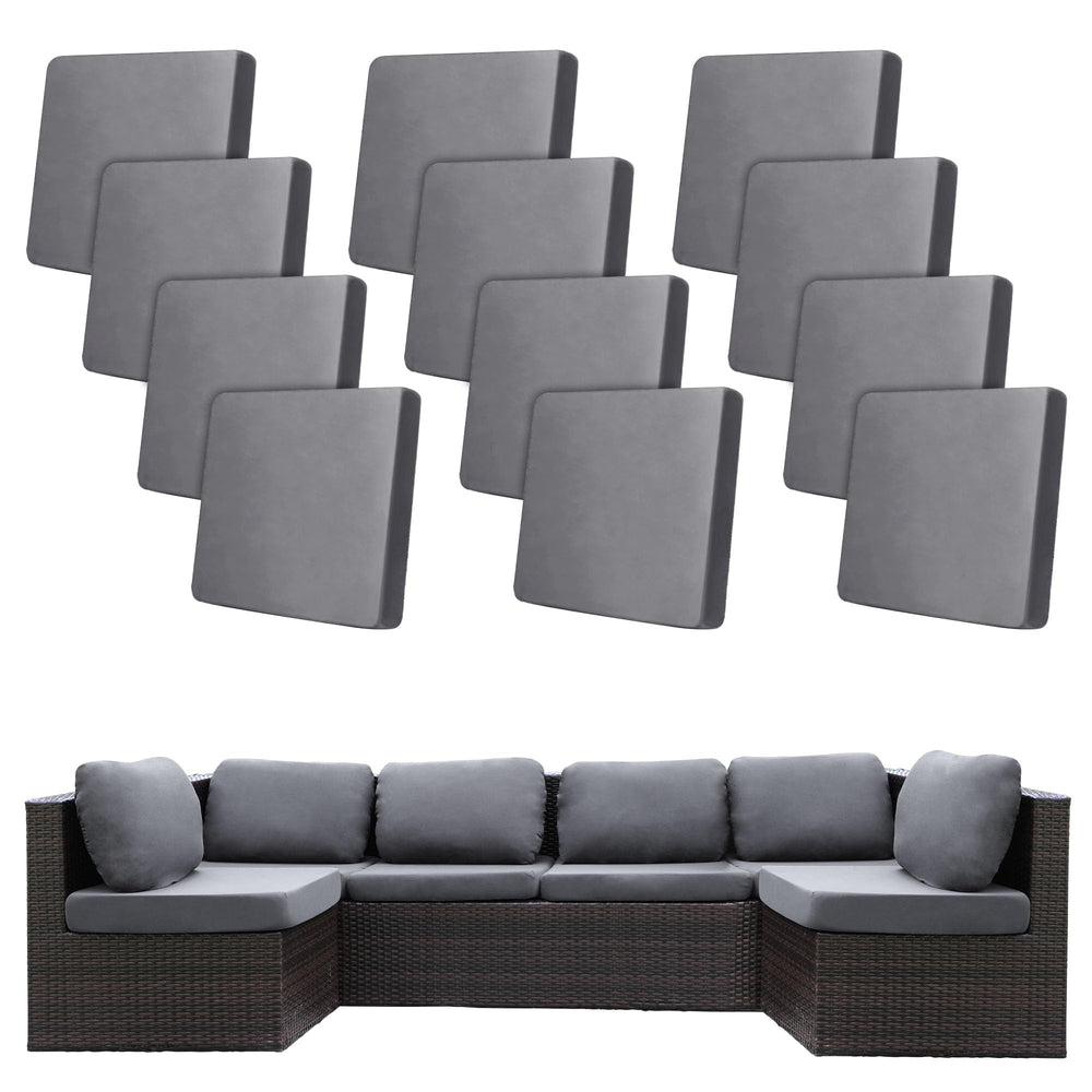 BIETYONE Outdoor Cushion Covers pack of 12 grey covers front view