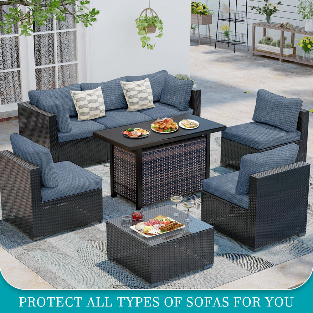 BIETYONE Outdoor Cushion Covers pack showing all 14 pieces