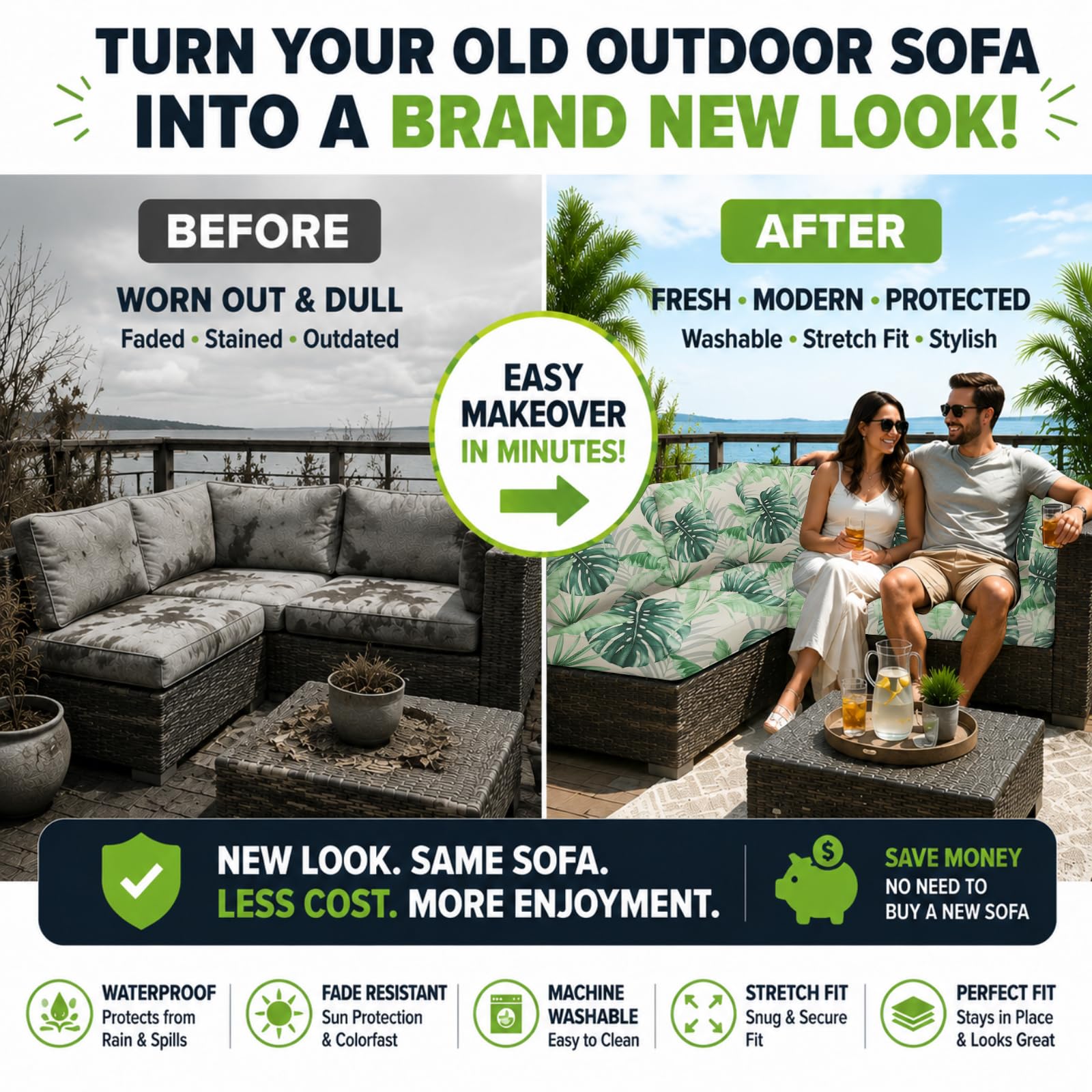 BIETYONE outdoor cushion covers pack with packaging details
