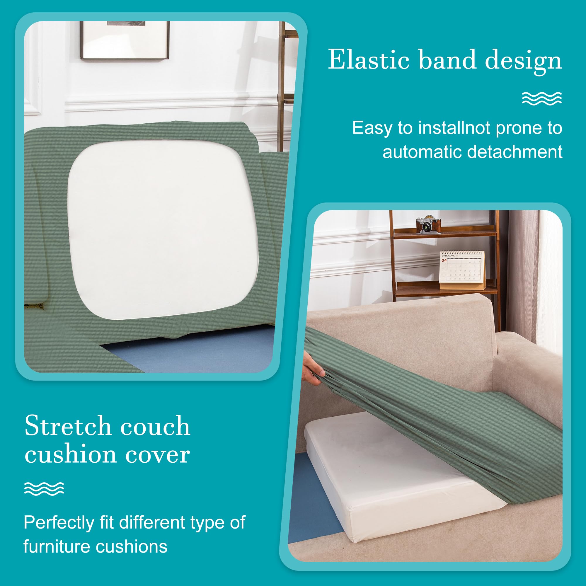 BIETYONE outdoor cushion covers showing elastic fit on cushions