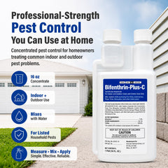 BIFENTHRIN-PLUS-C Bifenthrin Plus-C Insecticide 16 oz label close-up