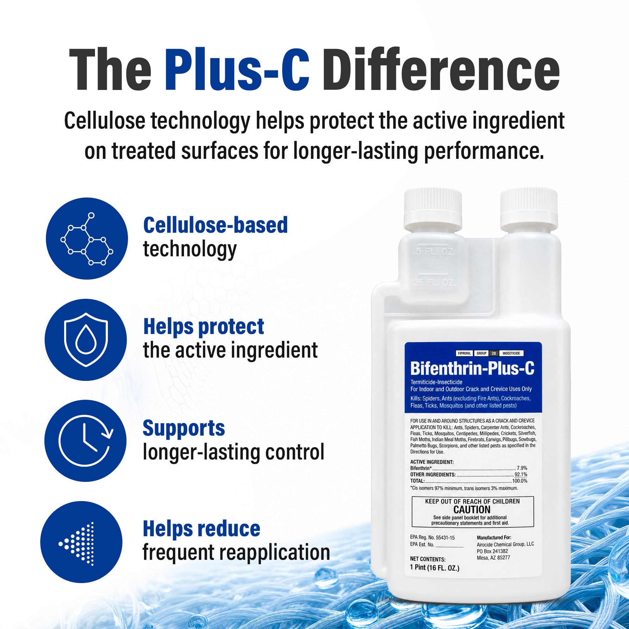 BIFENTHRIN-PLUS-C Bifenthrin Plus-C Insecticide 16 oz on garden table