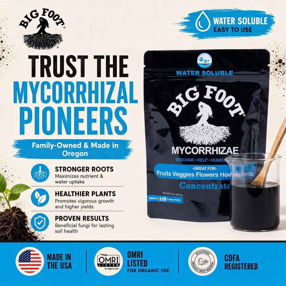 Big Foot Mycorrhizal Inoculant displayed in a garden setting