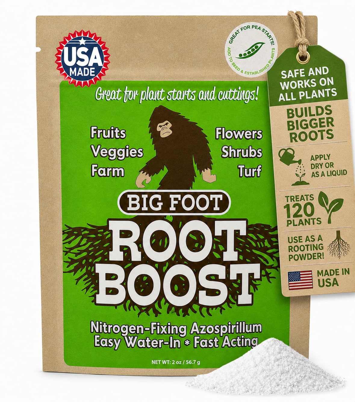Big Foot Probiotic Root support Powder 2 oz front view