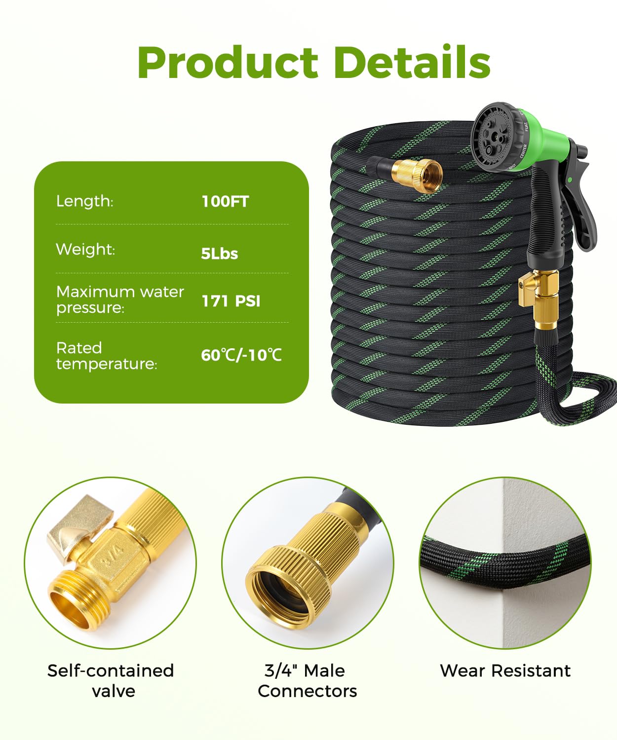 BIGITTA Garden Hose laying on grass outdoors