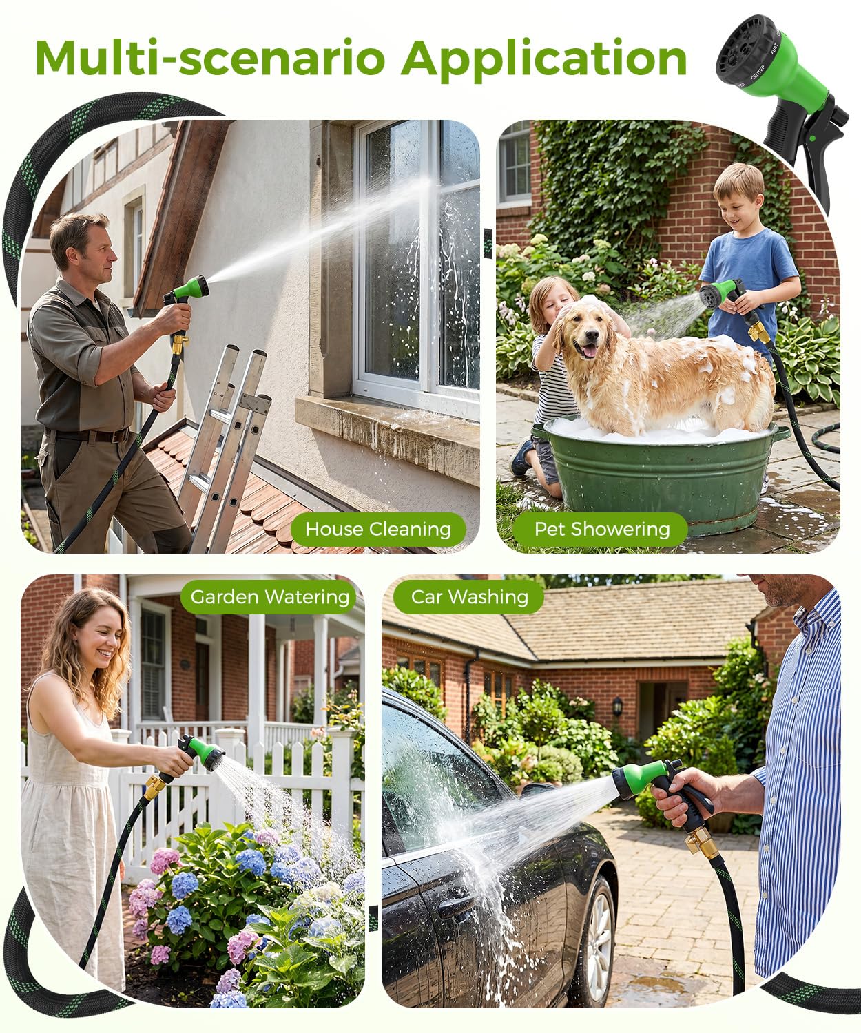 BIGITTA garden hose showing durable polyester fabric