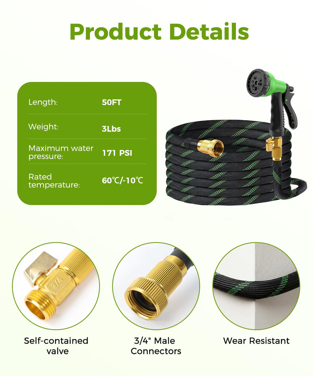 BIGITTA garden hose with included accessories and washers