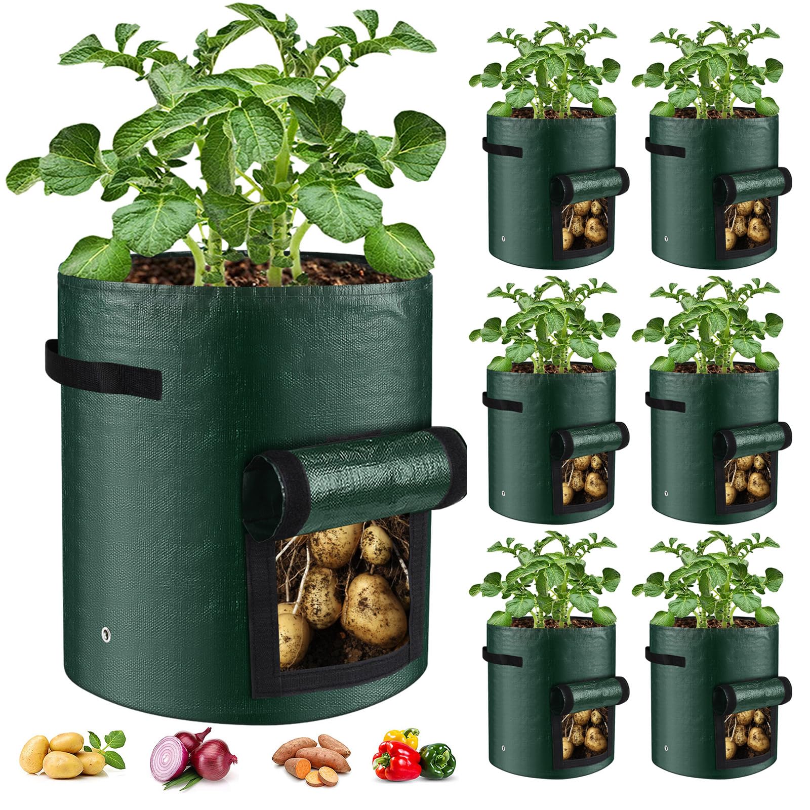 BIJOKETTEN 10 Gallon Potato Grow Bag with view window