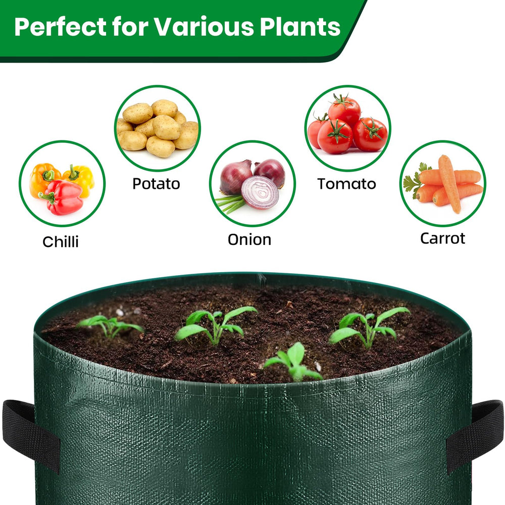 BIJOKETTEN grow bag with plants showing the large flap