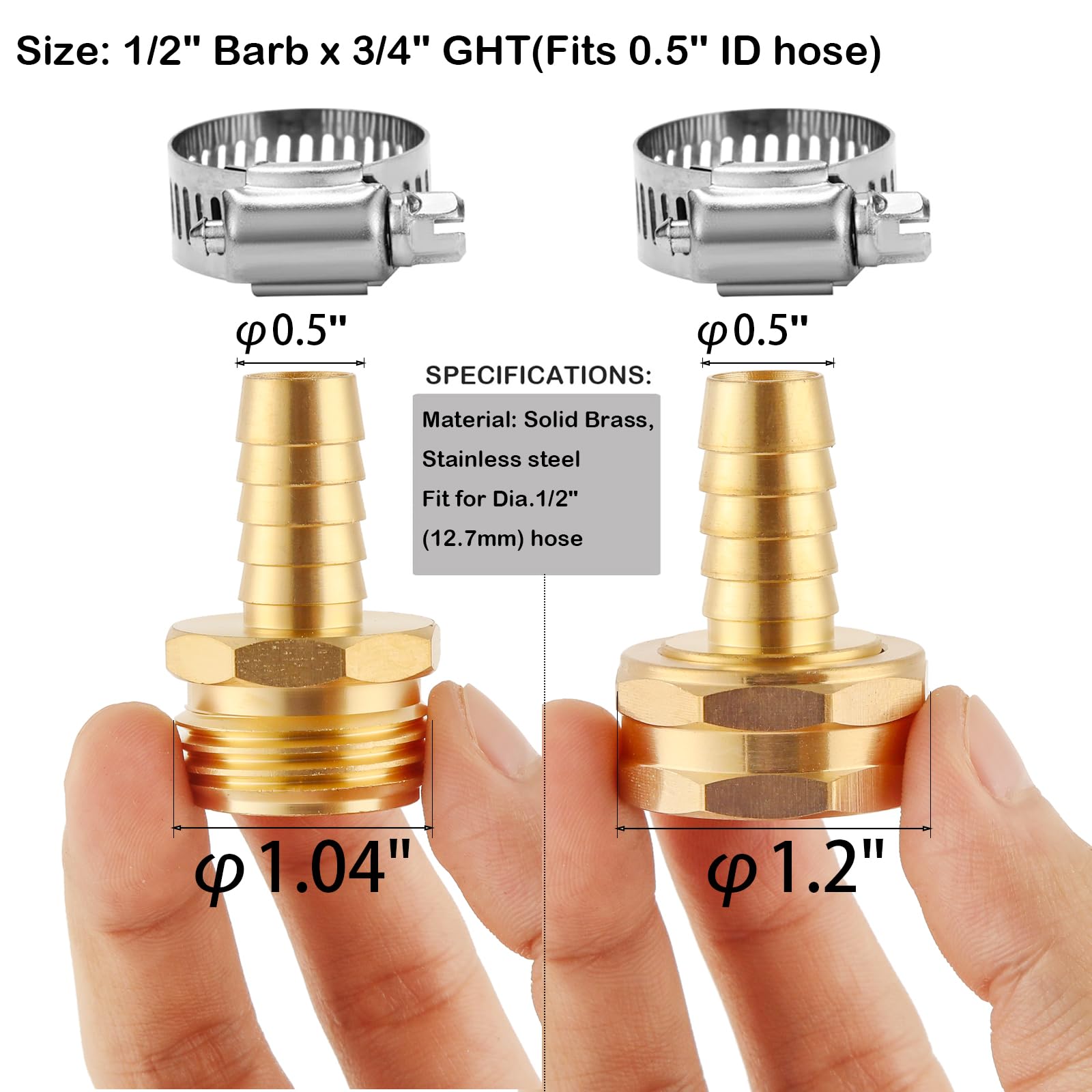 BILAL 1/2 inch barb connectors close-up