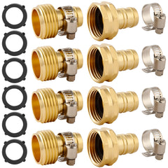 BILAL 4 Set Brass Garden Hose Repair Connector Kit with packaging