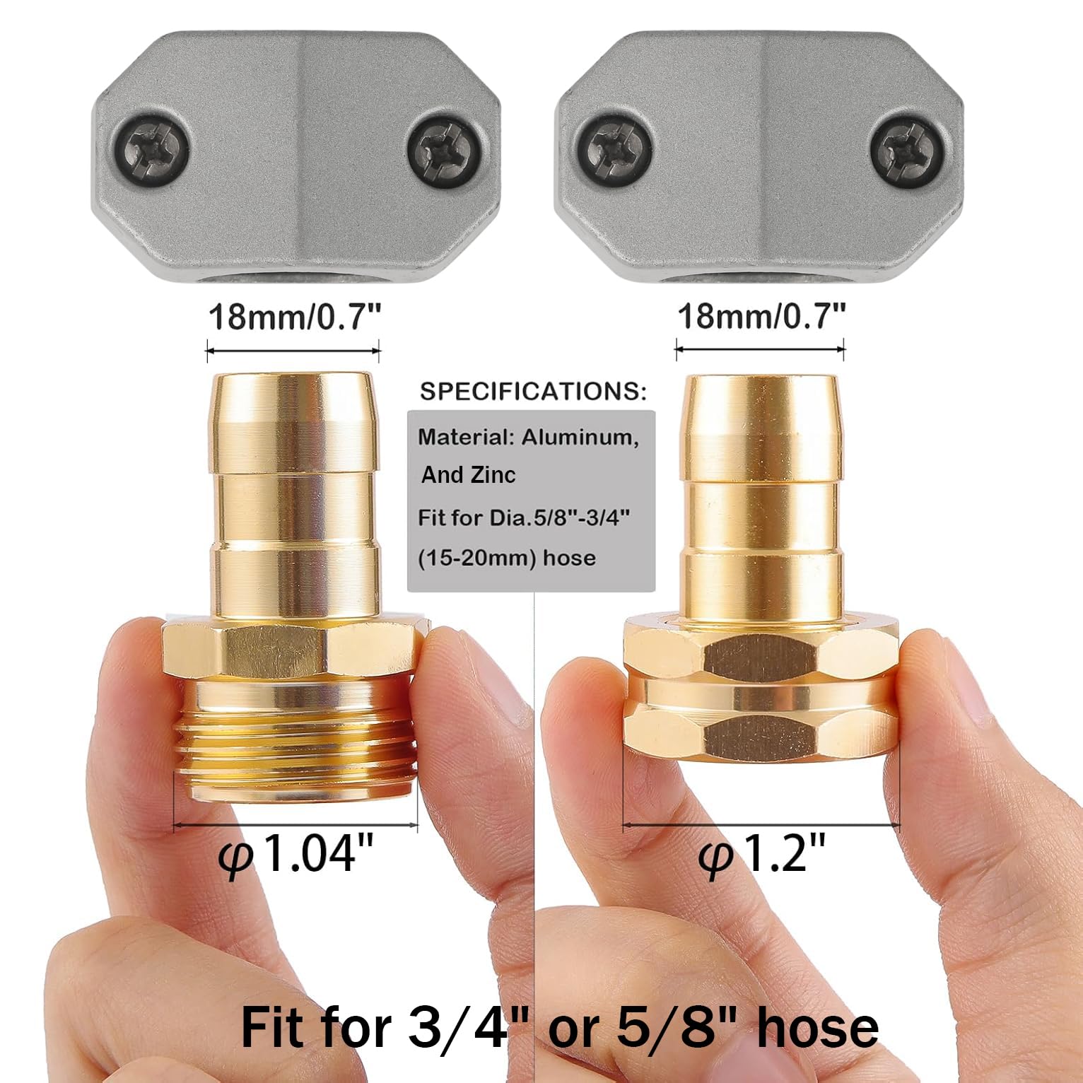 BILAL aluminum hose repair connector close-up