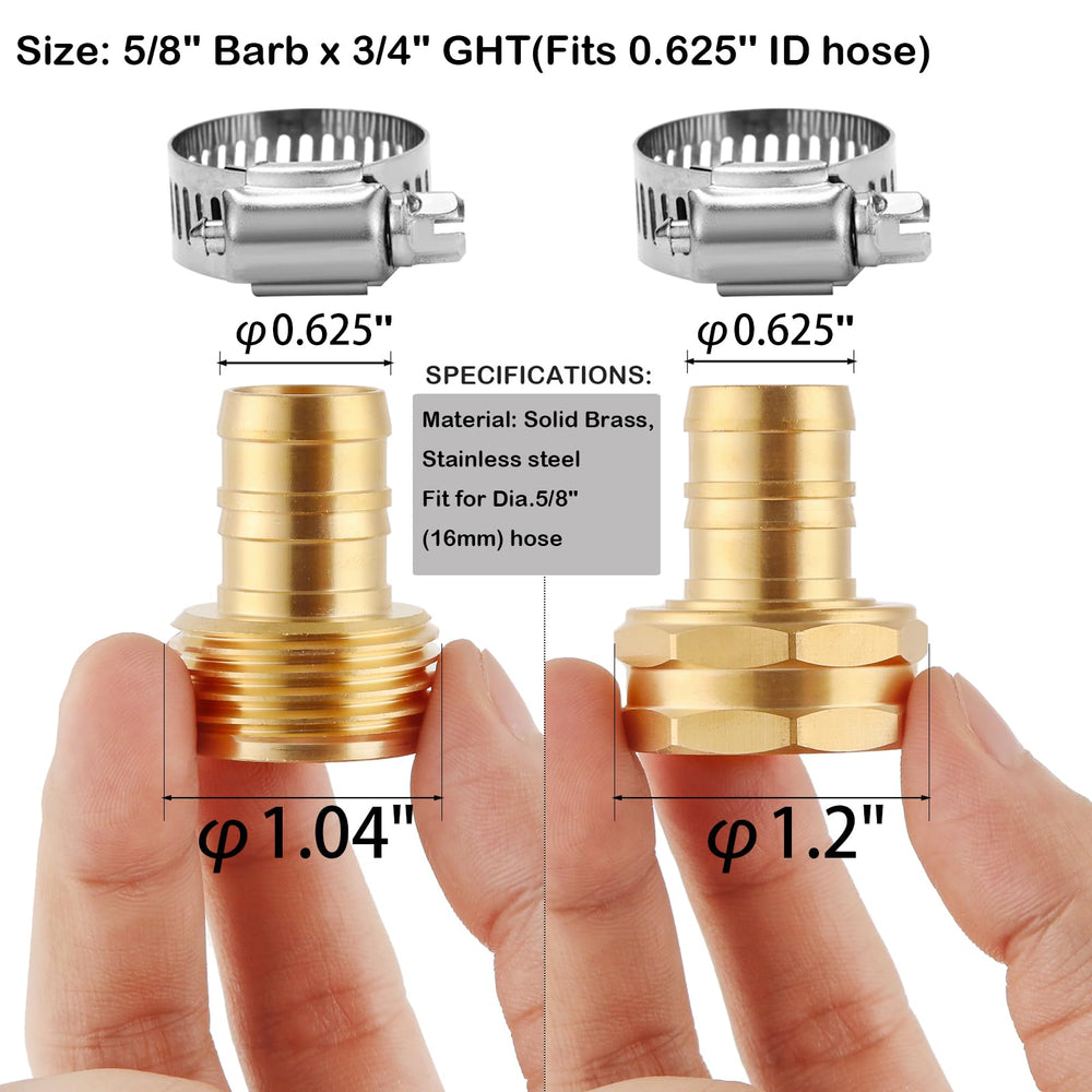 BILAL brass connectors with rubber gasket and clamps