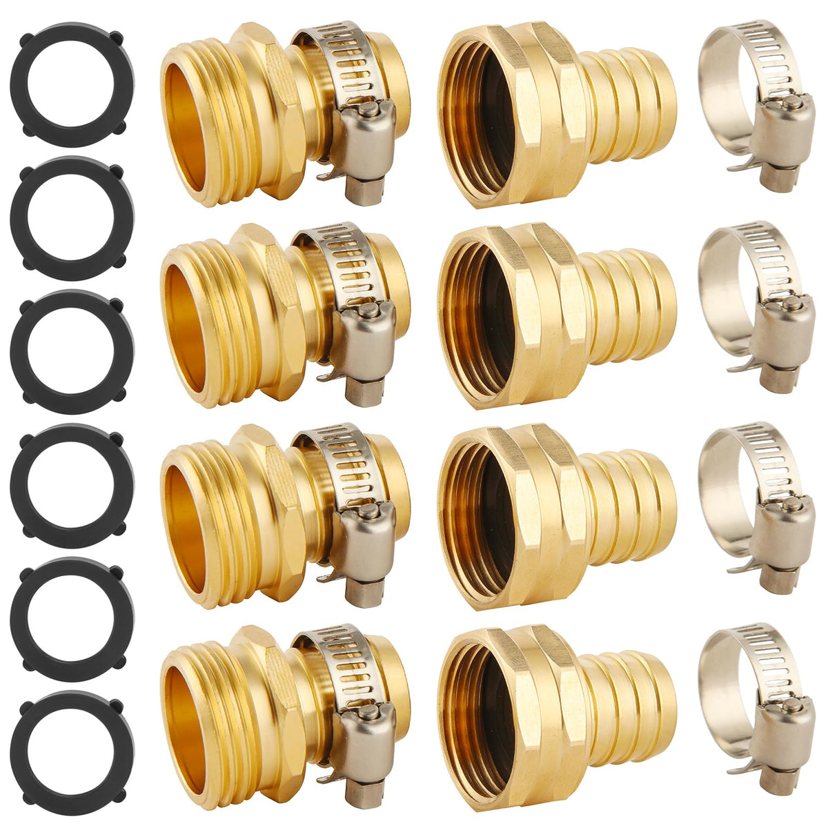 BILAL Brass Garden Hose Repair Connector Kit front view