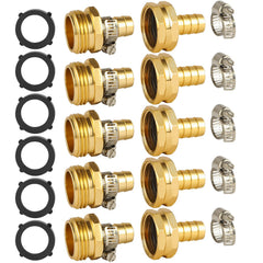 BILAL Garden Hose Repair Connector Kit 1/2 inch fittings with connectors and clamps