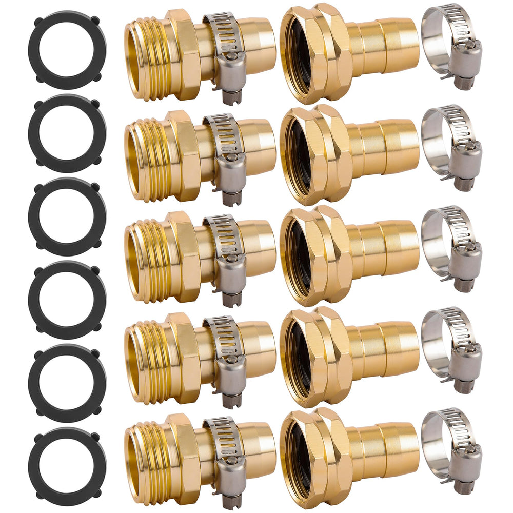 BILAL Garden Hose Repair Connector Kit contents with connectors and clamps