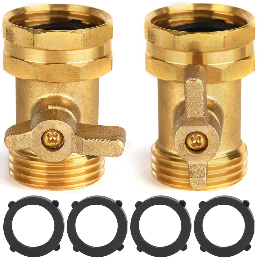 BILAL Garden Hose Shut Off Valve front view with extended handle