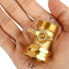 BILAL Garden Hose Shut Off Valve showing brass material and design