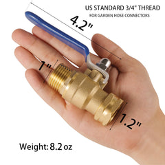 BILAL Garden Hose Shut Off Valve side view showing long handle