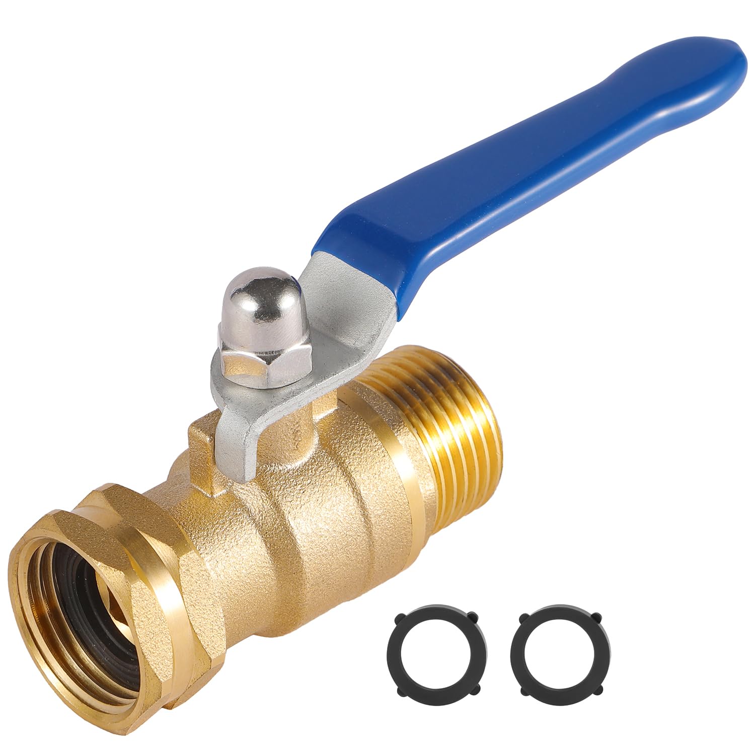 BILAL Heavy Duty Garden Hose Shut Off Valve front view with long handle