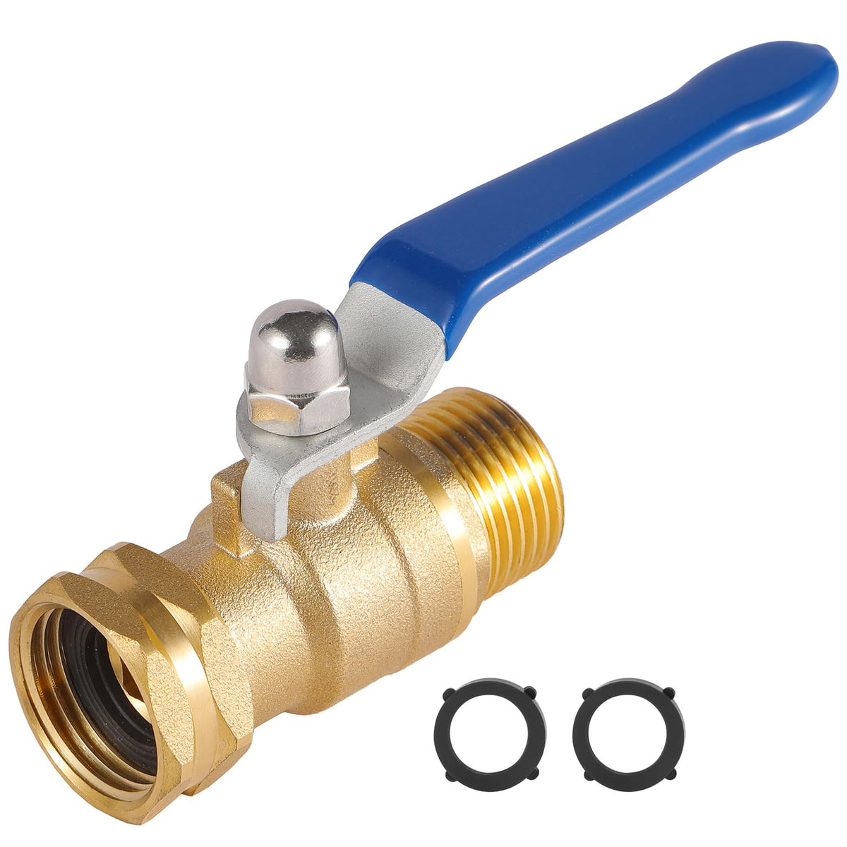 BILAL Heavy Duty Garden Hose Shut Off Valve front view with long handle
