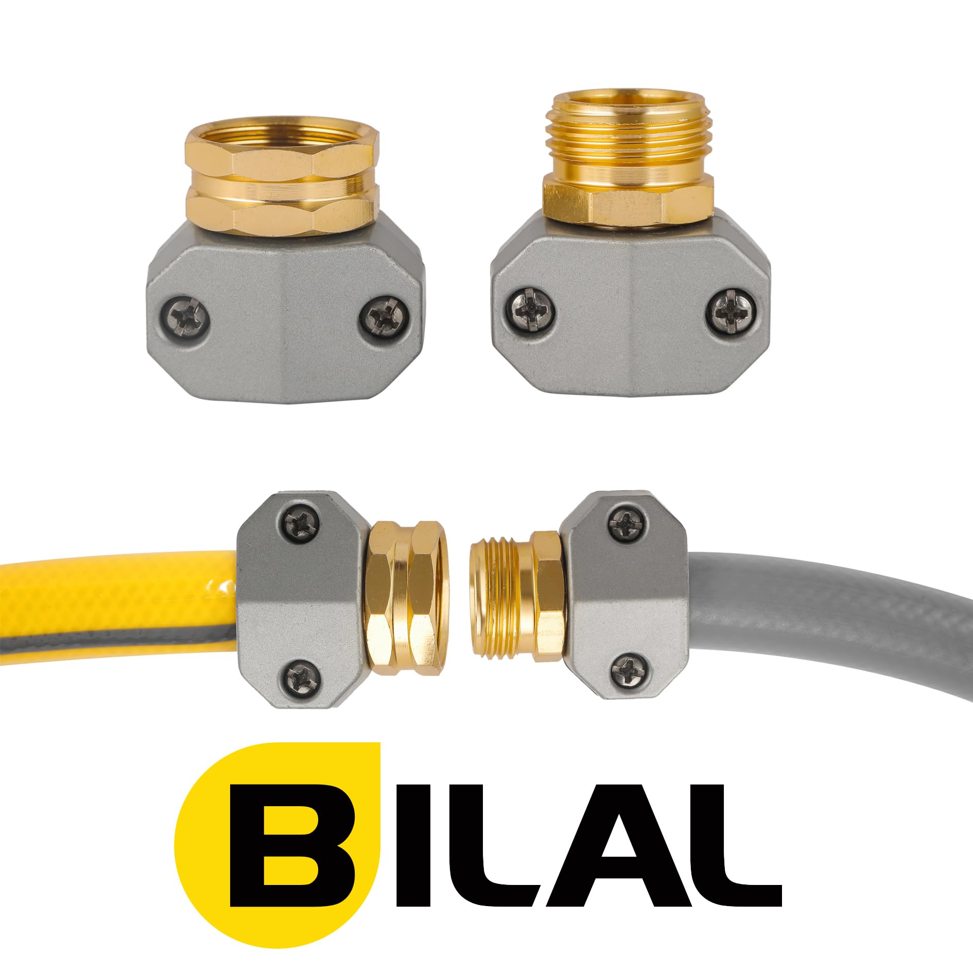 BILAL male and female hose connectors side view
