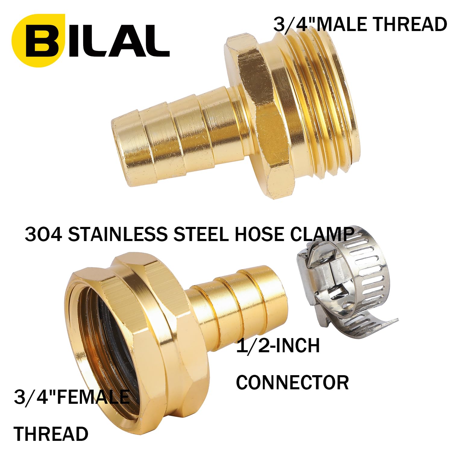 BILAL stainless steel clamps included in hose repair kit