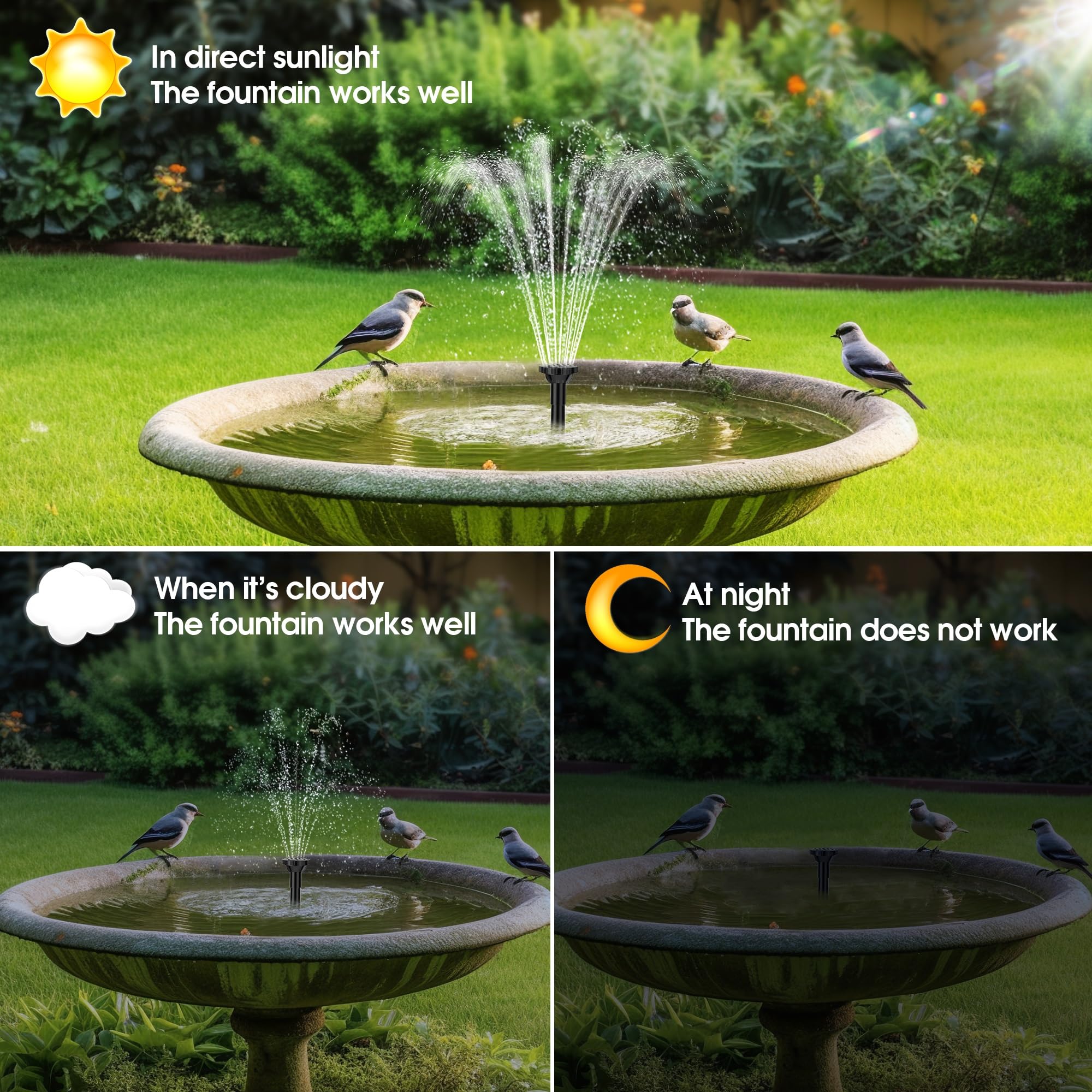 Biling 6.5W solar water pump side view